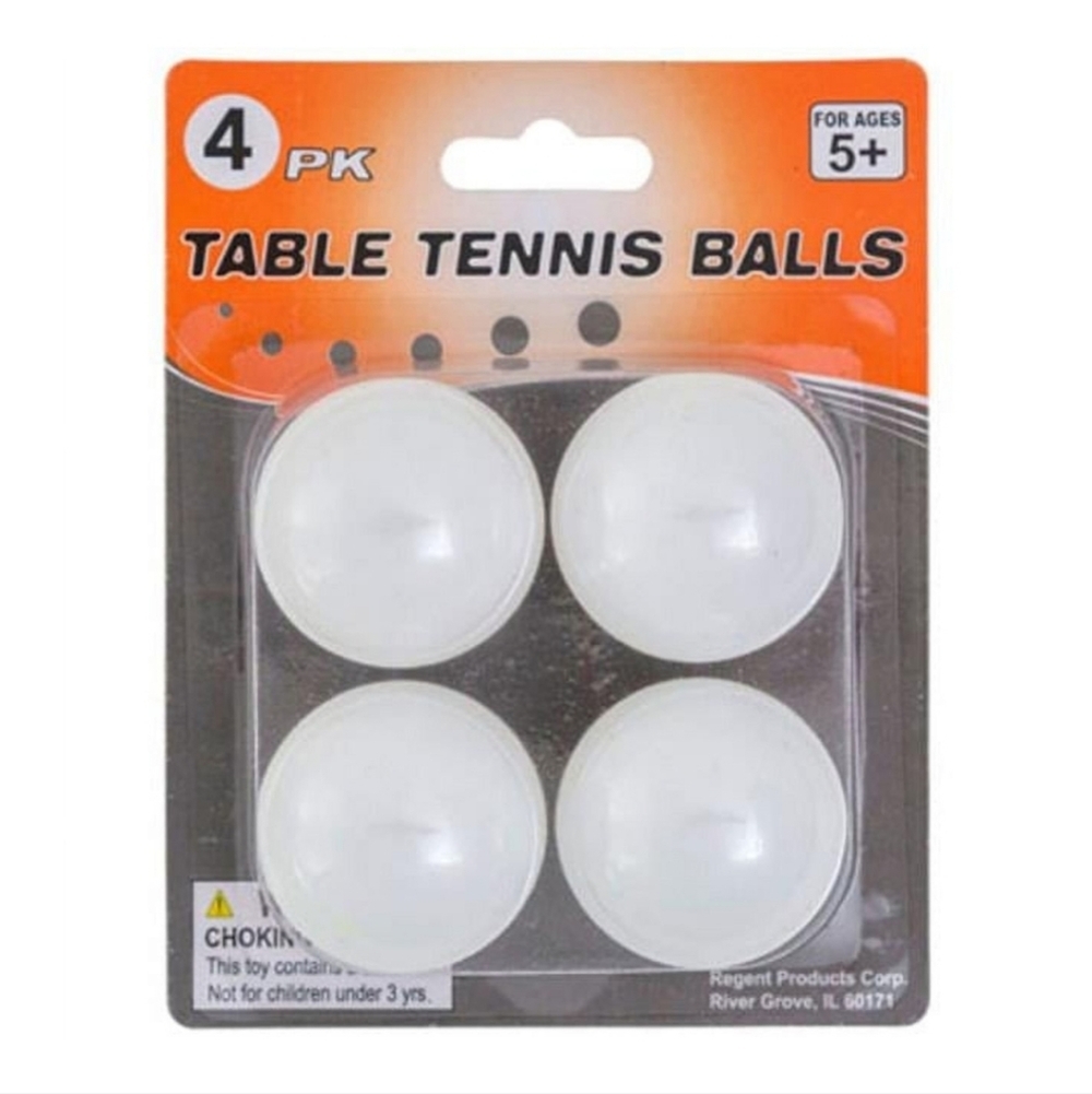 White Table Tennis Ping Pong Balls - 4 Pack